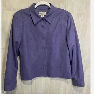 Pendleton Womens Purple Suit Blazer Jacket Coat Sz 16 100% Wool Lined